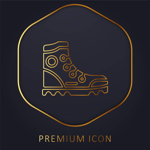 Boot golden line premium logo or icon