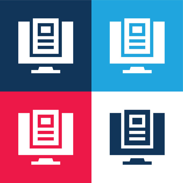 Статья синий и красный цвета минимальный набор значков