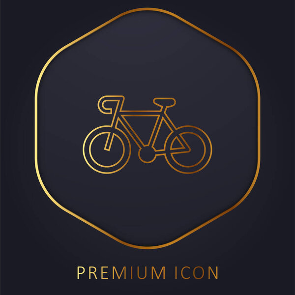 Bicycle golden line premium logo or icon