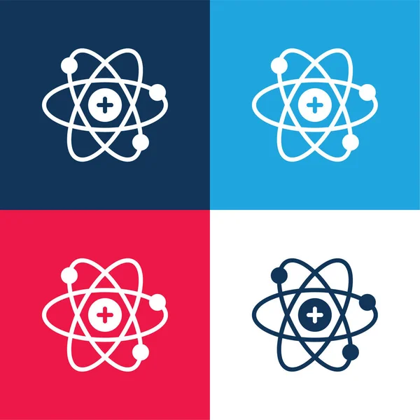 Atom mavi ve kırmızı dört renk en küçük simge kümesi