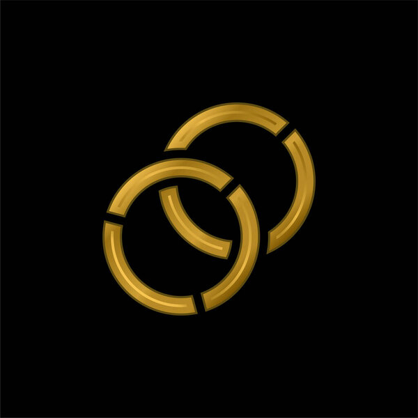 Bangles gold plated metalic icon or logo vector