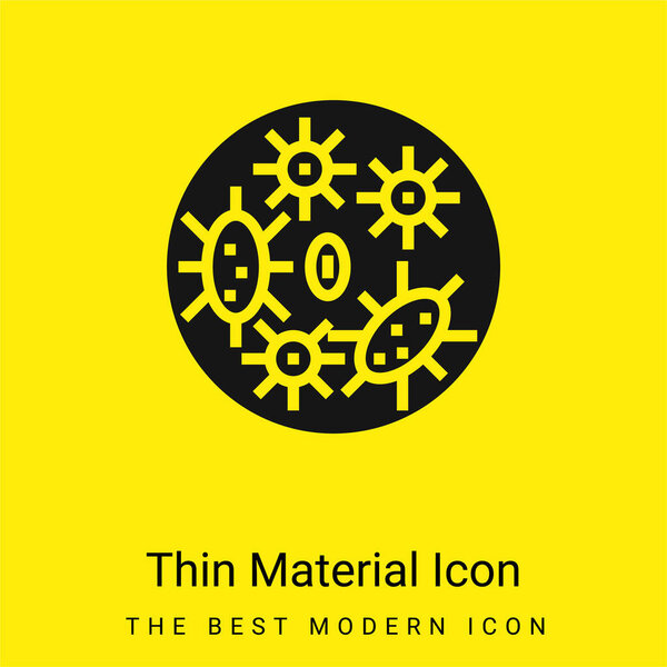 Бактерии минимальный ярко-желтый значок материала