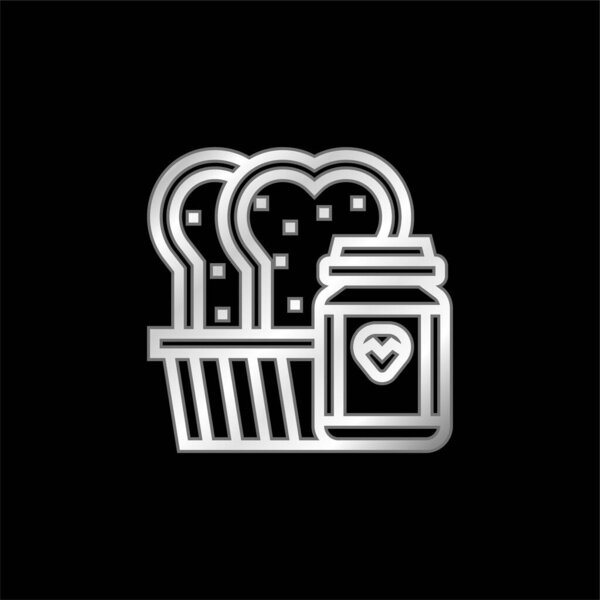 Bread silver plated metallic icon