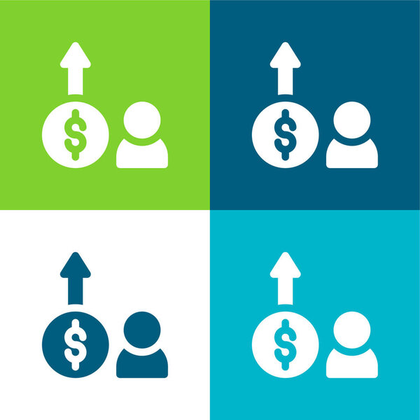 Преимущества Плоские четыре цвета минимальный набор значков