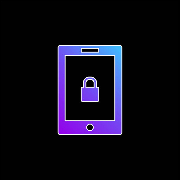 блокированный значок голубого градиента планшета