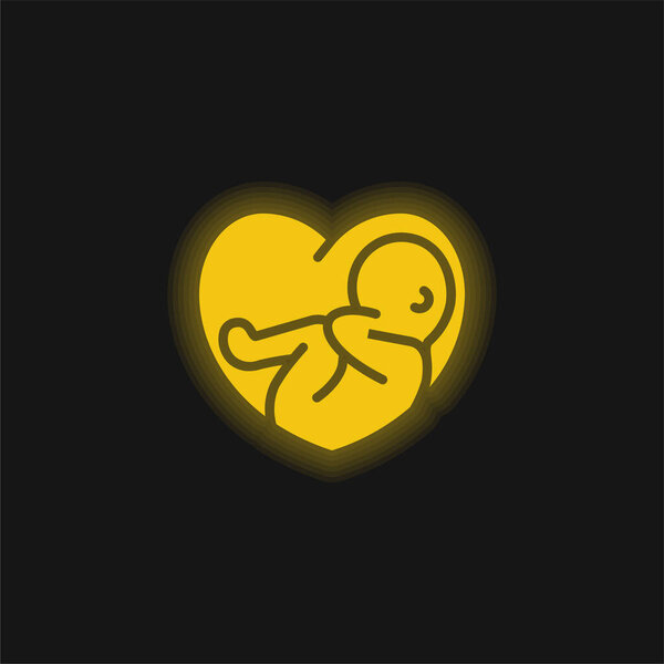 Baby yellow glowing neon icon