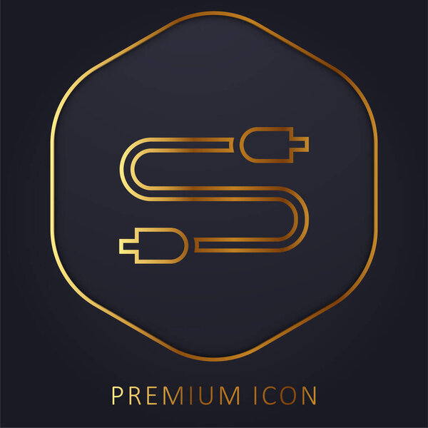 Audio Jack golden line premium logo or icon