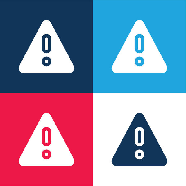 Сигнализация синий и красный четыре цвета минимальный набор значков