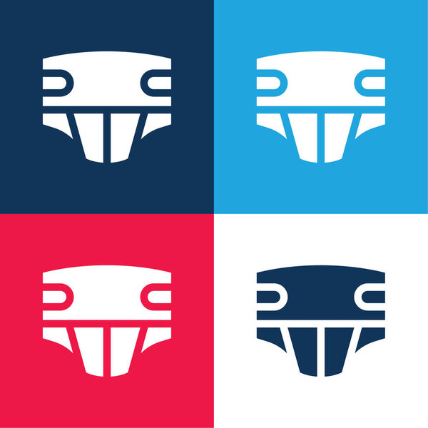 Adult Diapers blue and red four color minimal icon set