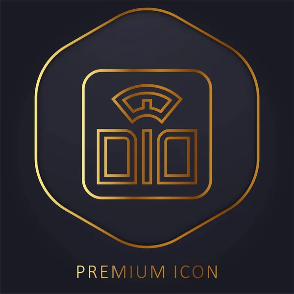 Escala Corporal Línea Dorada Logotipo Premium Icono — Archivo Imágenes Vectoriales