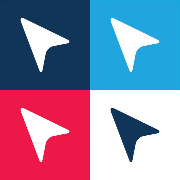 Black Pointer blue and red four color minimal icon set