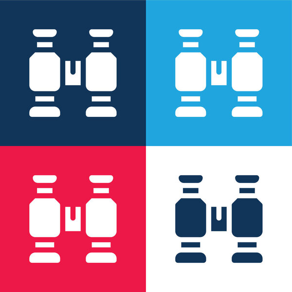 Бинокль синий и красный четыре цвета минимальный набор значков