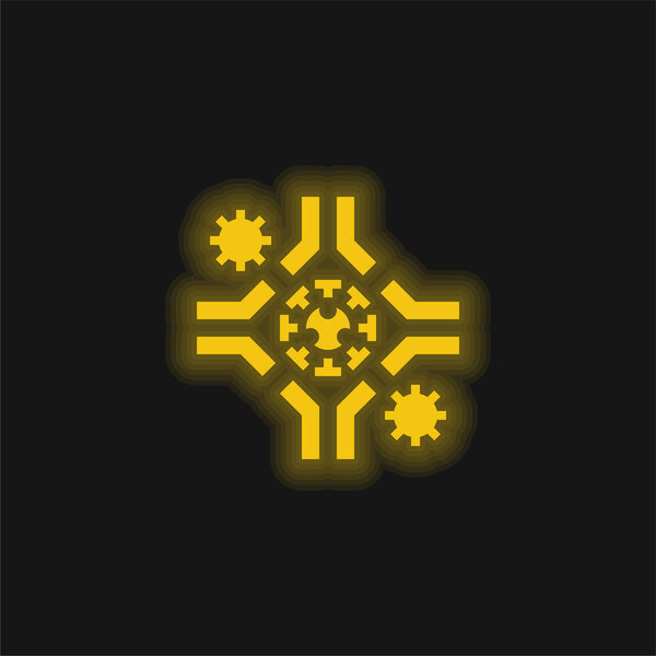 Желтый светящийся значок антитела