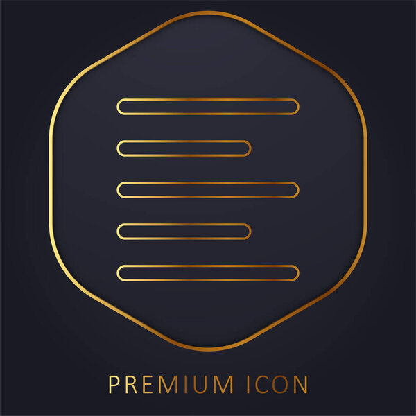 Align Left golden line premium logo or icon