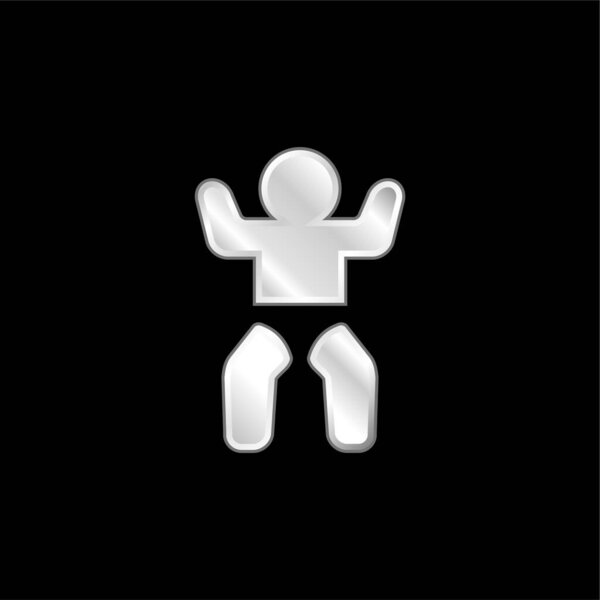 Baby Toilet silver plated metallic icon