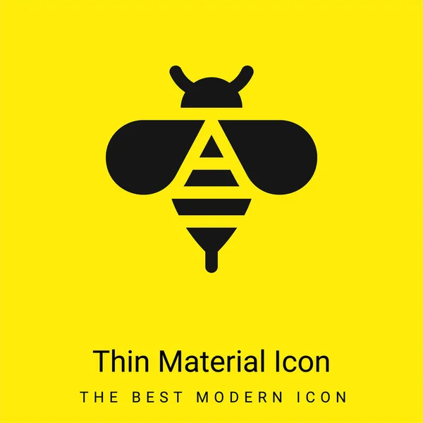 Bee Minimal Bright Yellow Material Icon — Stock Vector