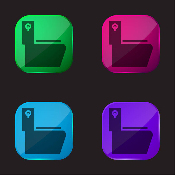 Bathroom four color glass button icon