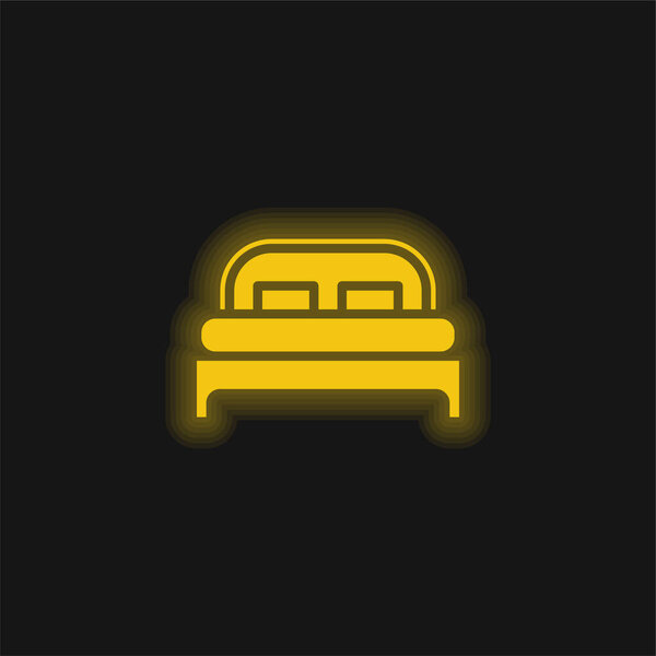 Желтый светящийся значок кровати