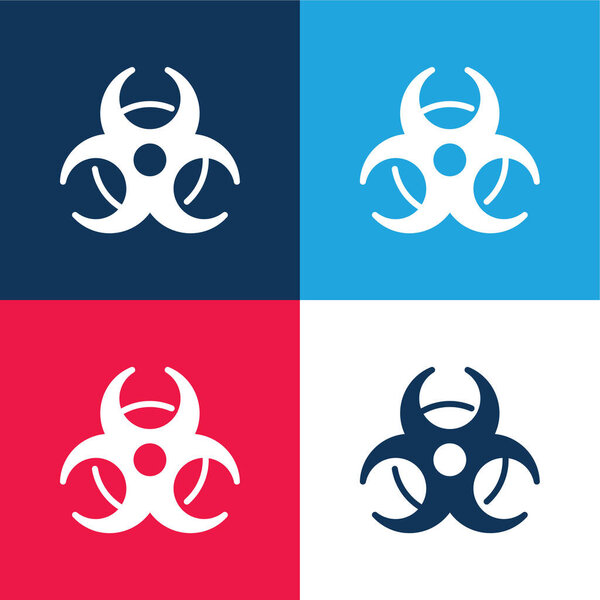 знак биологической опасности синий и красный четыре цвета минимальный набор значков