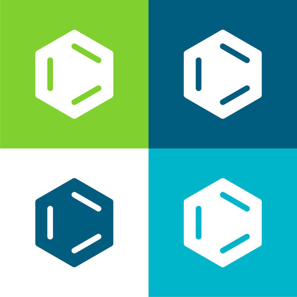 Benzene Flat четырехцветный минимальный набор значков