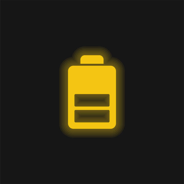 Желтый светящийся значок батареи