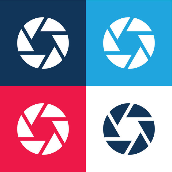 Aperture blue and red four color minimal icon set