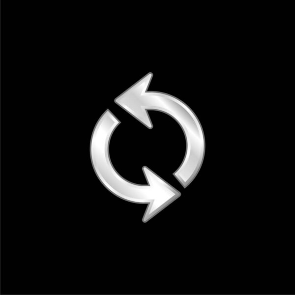 Arrows Circle silver plated metallic icon