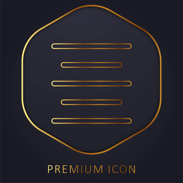 Align Center golden line premium logo or icon