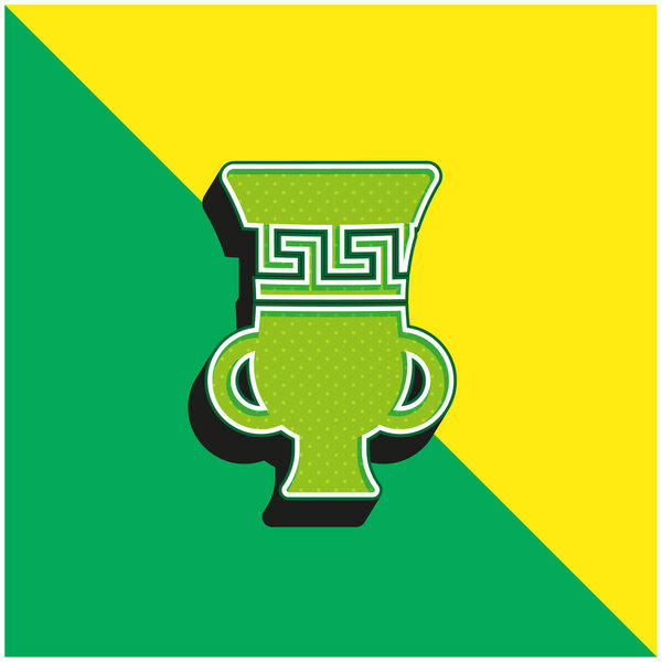 Amphora Green and yellow modern 3d vector icon logo