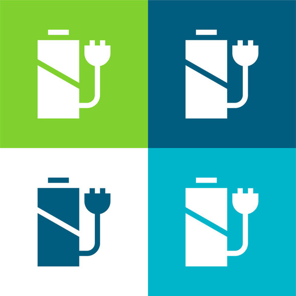 Battery Level Flat four color minimal icon set