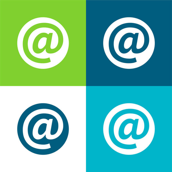 у символа внутри круга плоский четырехцветный минимальный набор значков