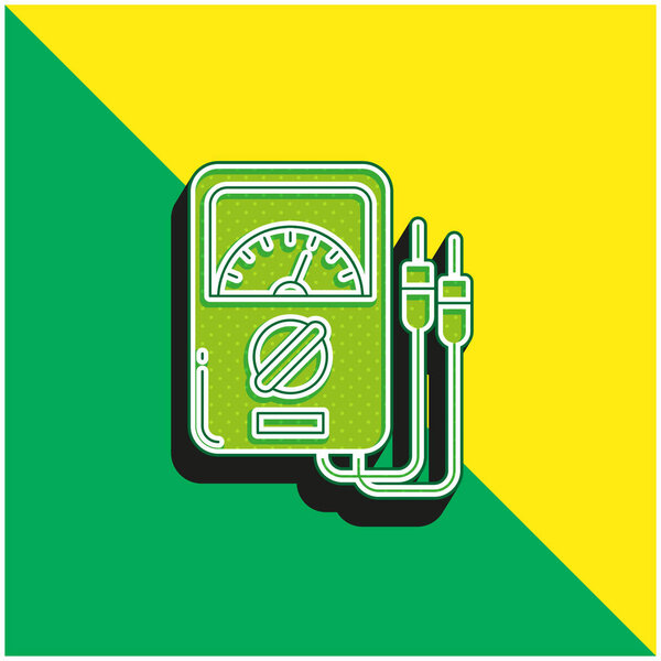 Ammeter Green and yellow modern 3d vector icon logo