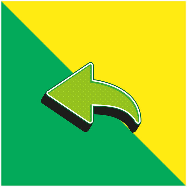 Back Arrow Green and yellow modern 3d vector icon logo