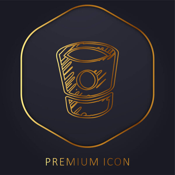 bitbucket набросок социального логотипа очертания золотой линии премиум логотип или иконка