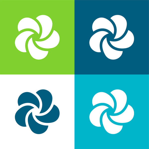 Ayurveda Flat Four Color Minimal Icon Set — Vector de stock
