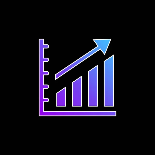 Ascending Stats Graphic Blue Gradient Vector Icon —  Vetores de Stock