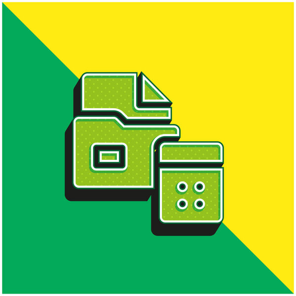Accounting Green and yellow modern 3d vector icon logo