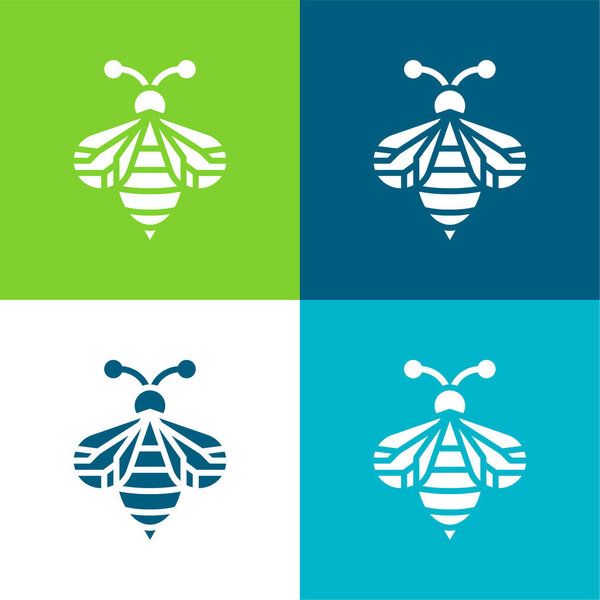 Bee Flat four color minimal icon set