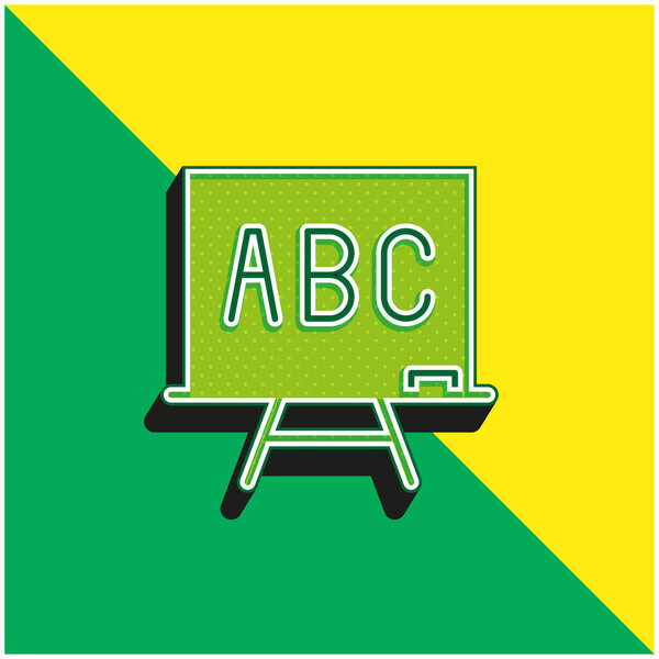 Abc Green and yellow modern 3d vector icon logo