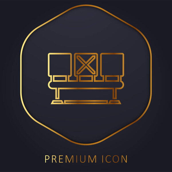 Bench golden line premium logo or icon