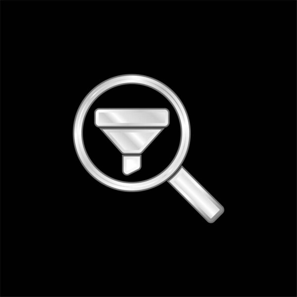 Analytics silver plated metallic icon