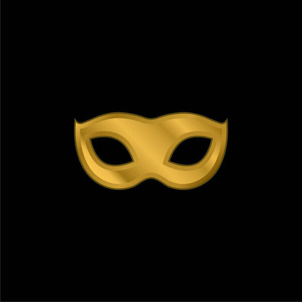 Black Carnival Mask Shape gold plated metalic icon or logo vector