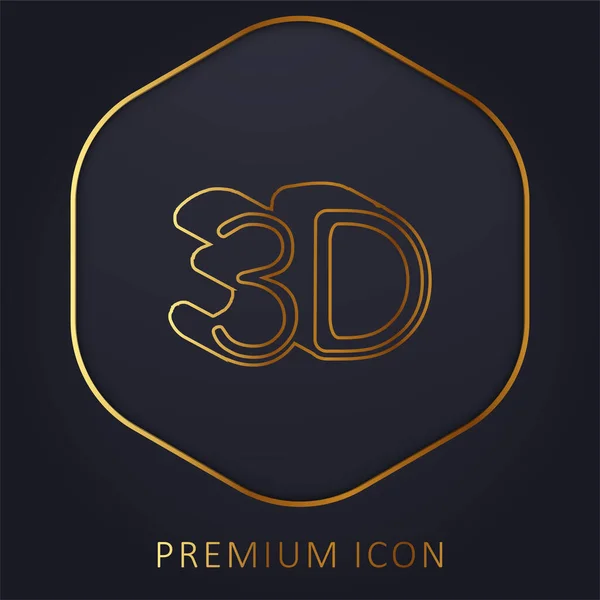 stock vector 3D Symbol golden line premium logo or icon