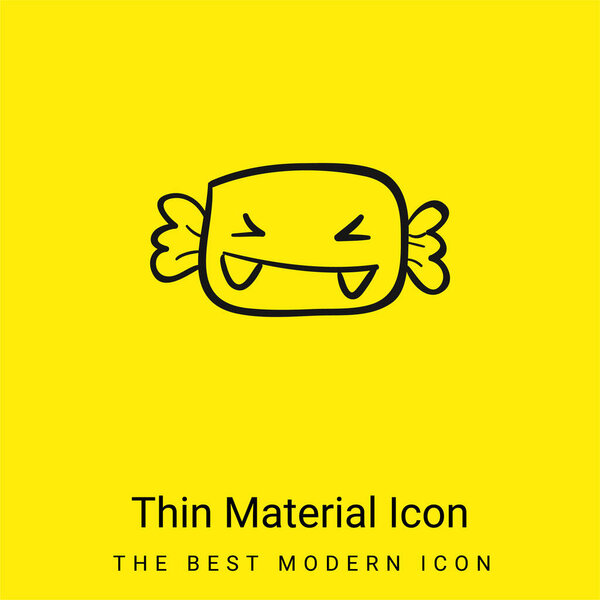 Alive Halloween Candy With Fangs minimal bright yellow material icon