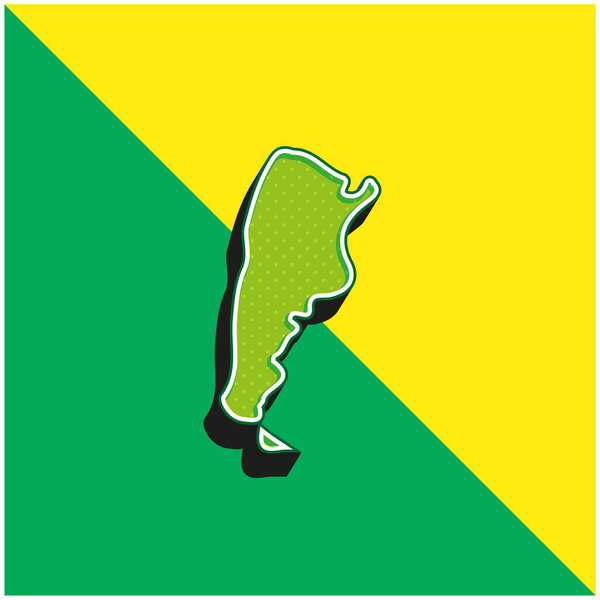 Аргентина Зеленый и желтый современный 3d векторный логотип