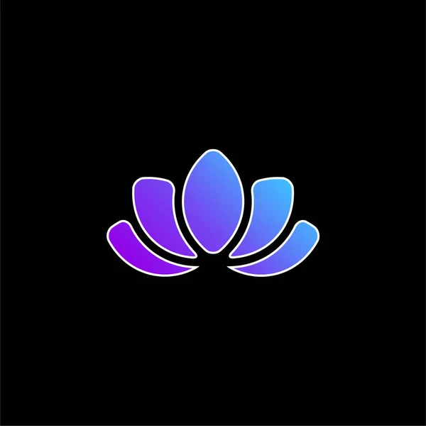 Mooie Lotus Bloem Blauw Gradiënt Vector Pictogram — Stockvector