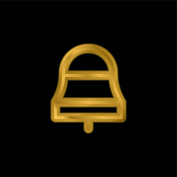 Bell gold plated metalic icon or logo vector