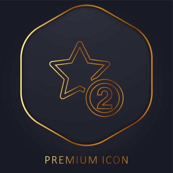 2 звезды: логотип или значок премиум-класса золотой линии