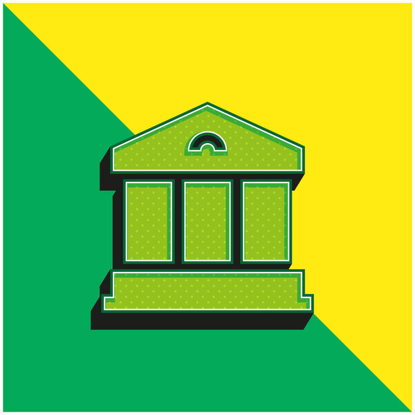 Bank Green and yellow modern 3d vector icon logo