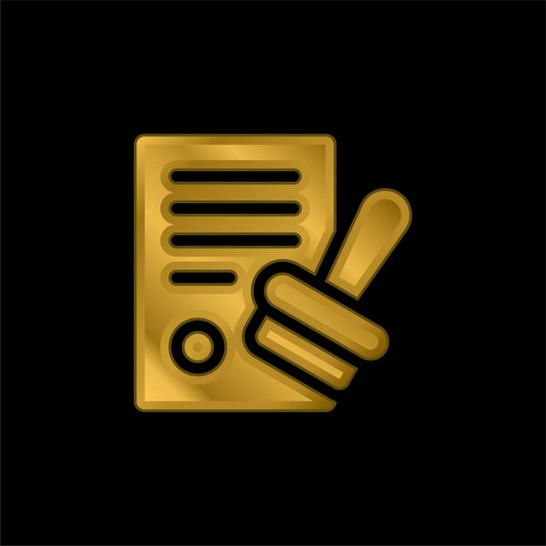 Утвердить золотой металлический значок или вектор логотипа